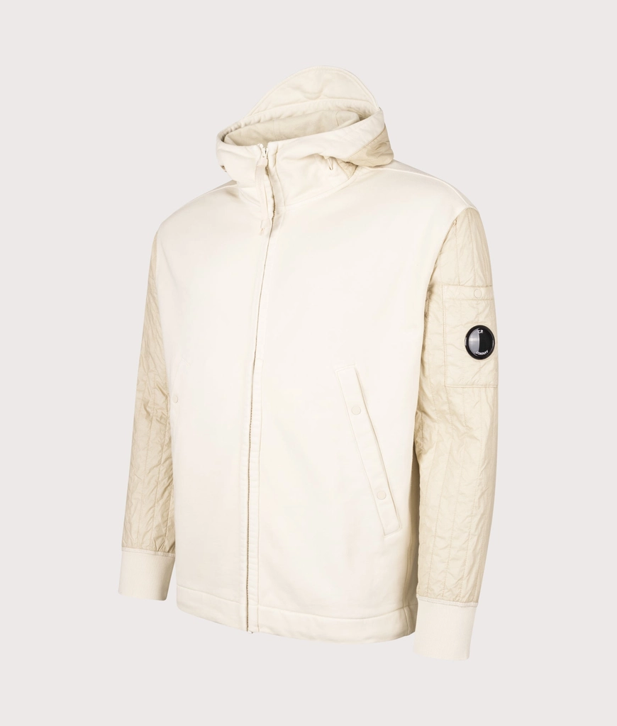 CP Company Mens Diagonal Raised Fleece Full Zip Hooded Sweatshirt